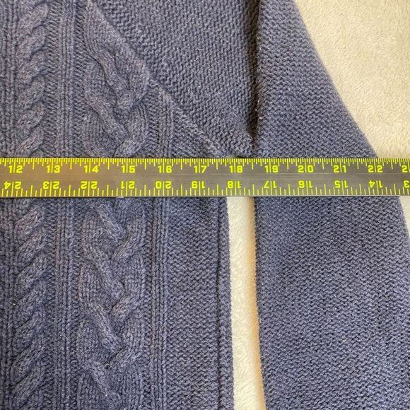 Old Navy Women's Sweater Large Long Sleeve Crew Neck Navy Cable Knit Cozy Casual - Picture 4 of 6